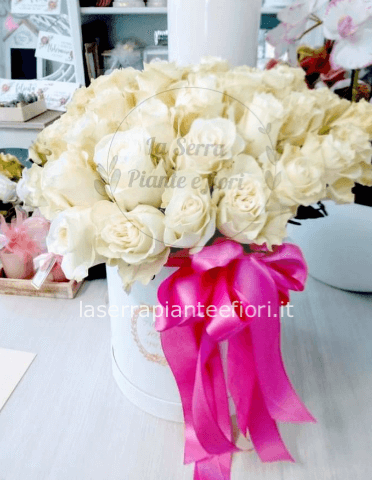 Maxi flower box White 30 rose