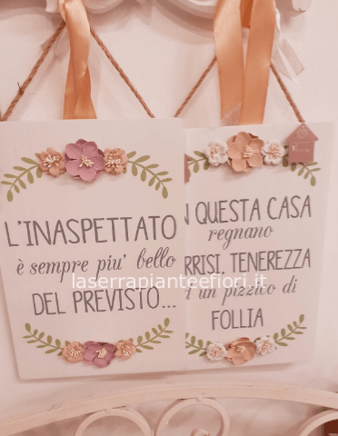 Targa in legno con frase