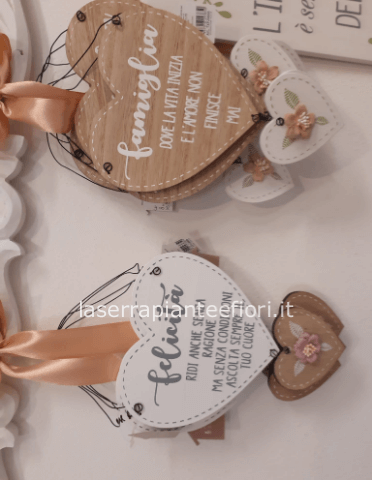 Cuore da appendere con frase