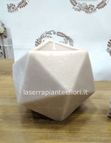 Candela artigianale geometrica greige