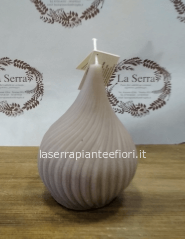 Candela artigianale affusolata greige